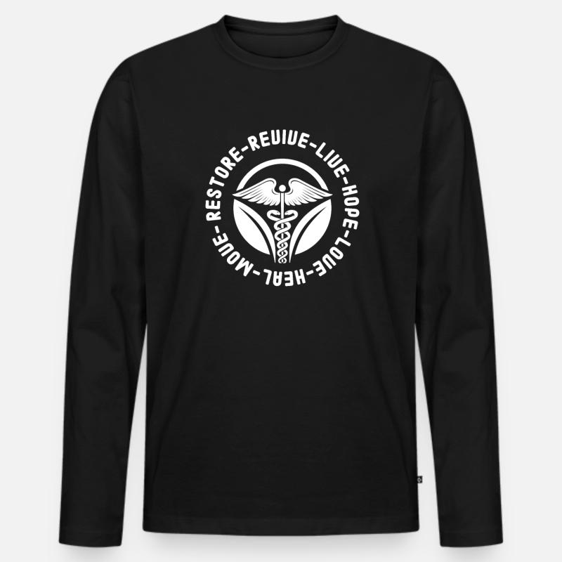 Physiotherapeut - Männer Premium Bio Langarmshirt - Schwarz
