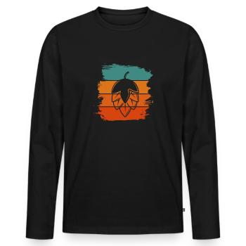 Bière Alcool Brasserie Brasserie Tasse de bière Cadeau - T-shirt manches longues Premium bio Homme - noir - Devant - Nico (187cm)