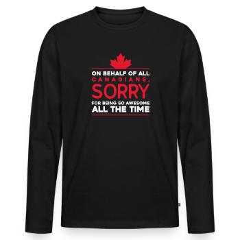 Canada - T-shirt manches longues Premium bio Homme - noir - Devant - Nico (187cm)