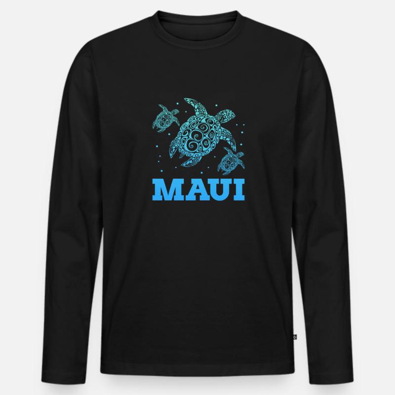 Hawaii Maui - Männer Premium Bio Langarmshirt - Schwarz