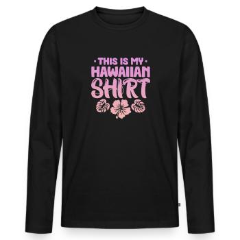 Hawaii - Men's Premium Organic Long Sleeve Shirt - black - Front - Nico (187cm)