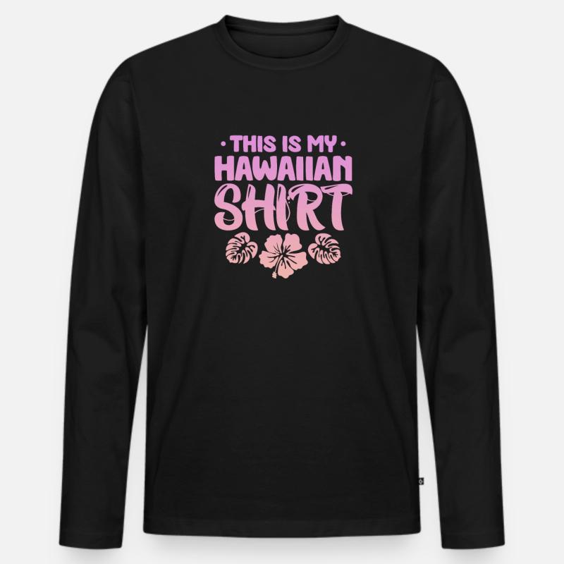 Hawaii - Männer Premium Bio Langarmshirt - Schwarz