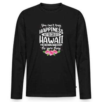 Hawaii - Men's Premium Organic Long Sleeve Shirt - black - Front - Nico (187cm)