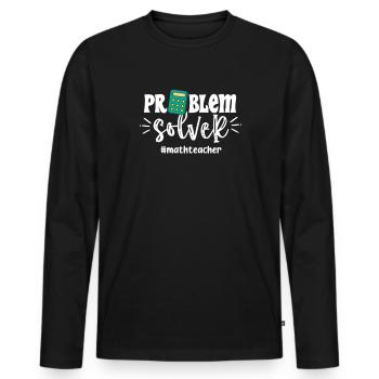 Mathematics - Men's Premium Organic Long Sleeve Shirt - black - Front - Nico (187cm)