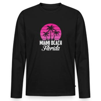 Miami - Men's Premium Organic Long Sleeve Shirt - black - Front - Nico (187cm)
