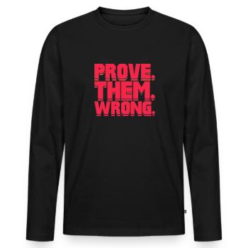 Motivation - Men's Premium Organic Long Sleeve Shirt - black - Front - Nico (187cm)