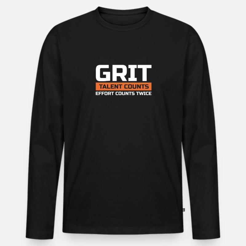 Motivation - Männer Premium Bio Langarmshirt - Schwarz