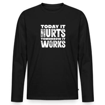 Physiotherapeut - Männer Premium Bio Langarmshirt - Schwarz - Vorne - Nico (187cm)