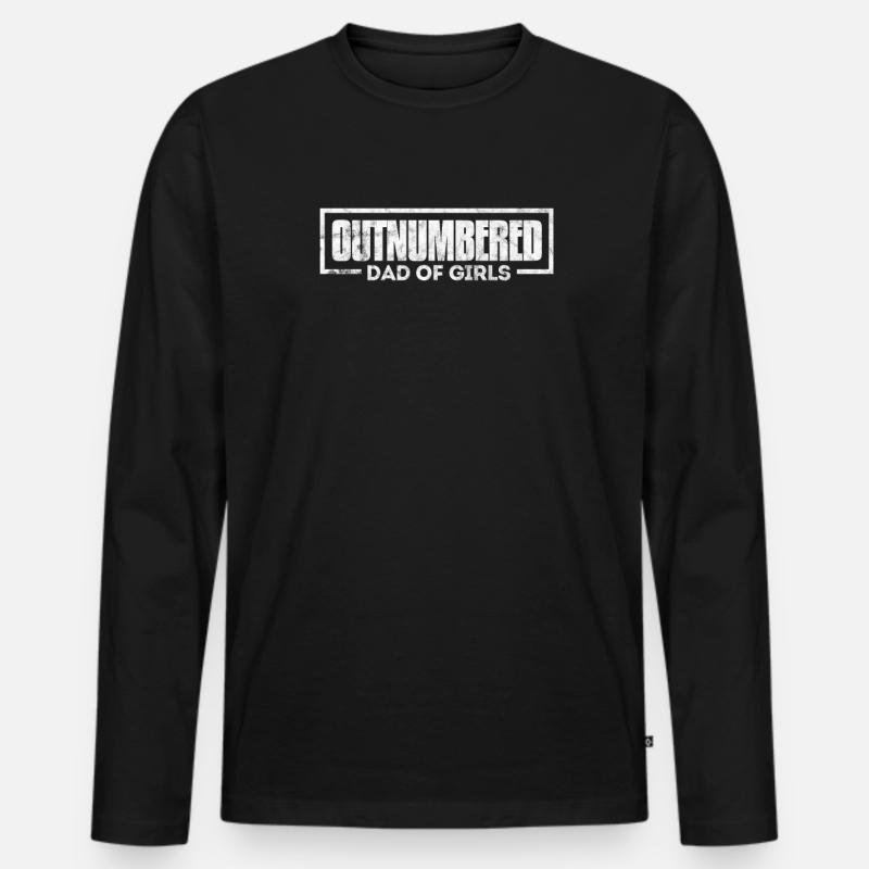 Vater - Männer Premium Bio Langarmshirt - Schwarz