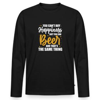 Bière - T-shirt manches longues Premium bio Homme - noir - Devant - Nico (187cm)