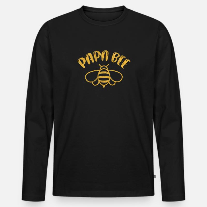 Vater - Männer Premium Bio Langarmshirt - Schwarz