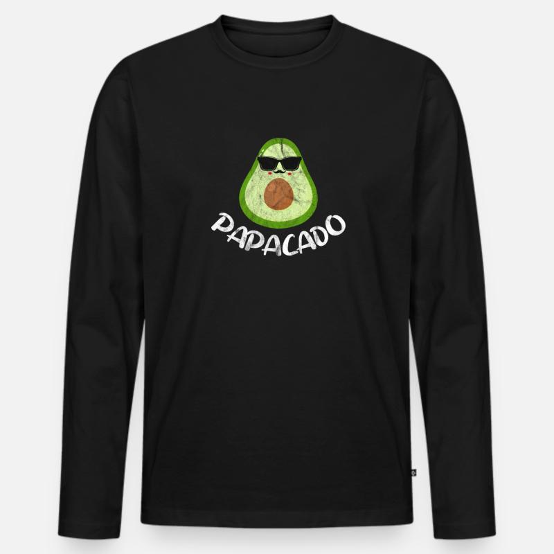 Vater - Männer Premium Bio Langarmshirt - Schwarz