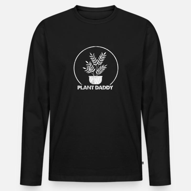 Vater - Männer Premium Bio Langarmshirt - Schwarz