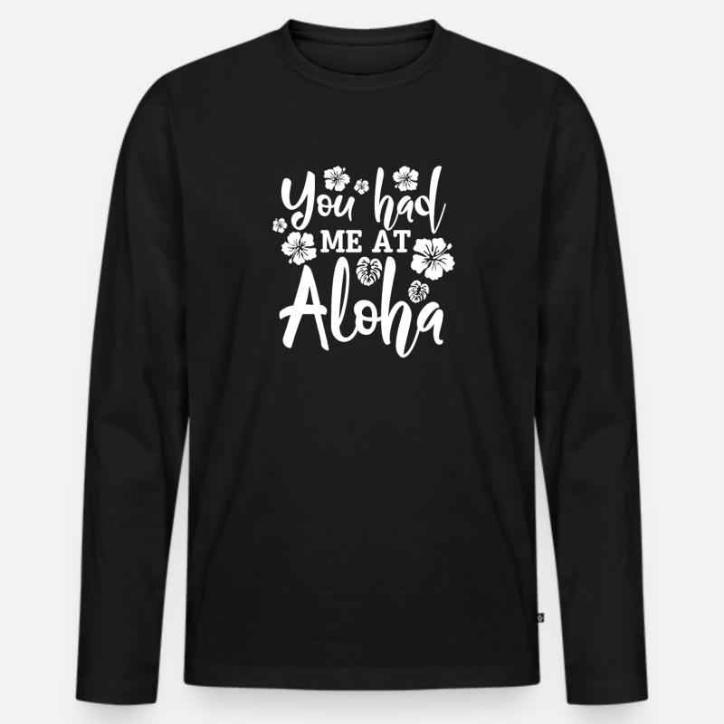 Hawaii - Männer Premium Bio Langarmshirt - Schwarz