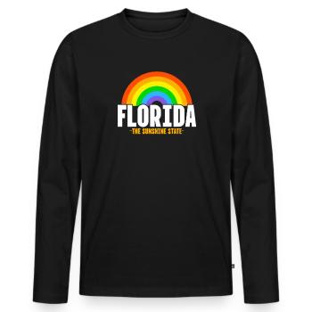 Florida - Men's Premium Organic Long Sleeve Shirt - black - Front - Nico (187cm)