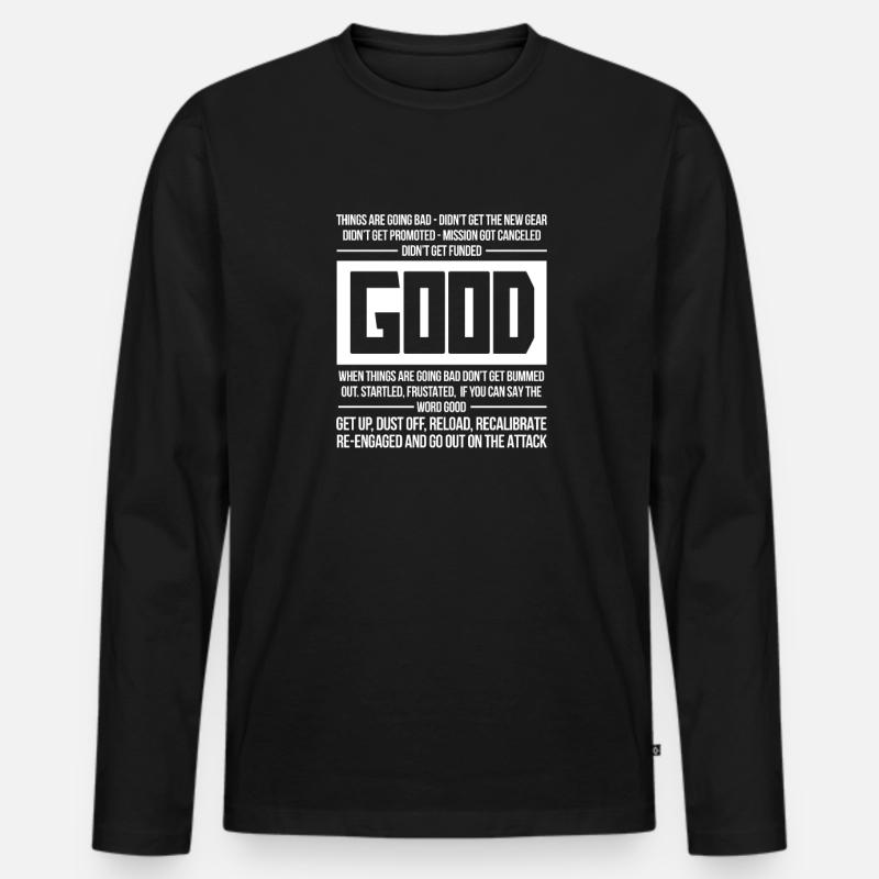 Motivation - Männer Premium Bio Langarmshirt - Schwarz