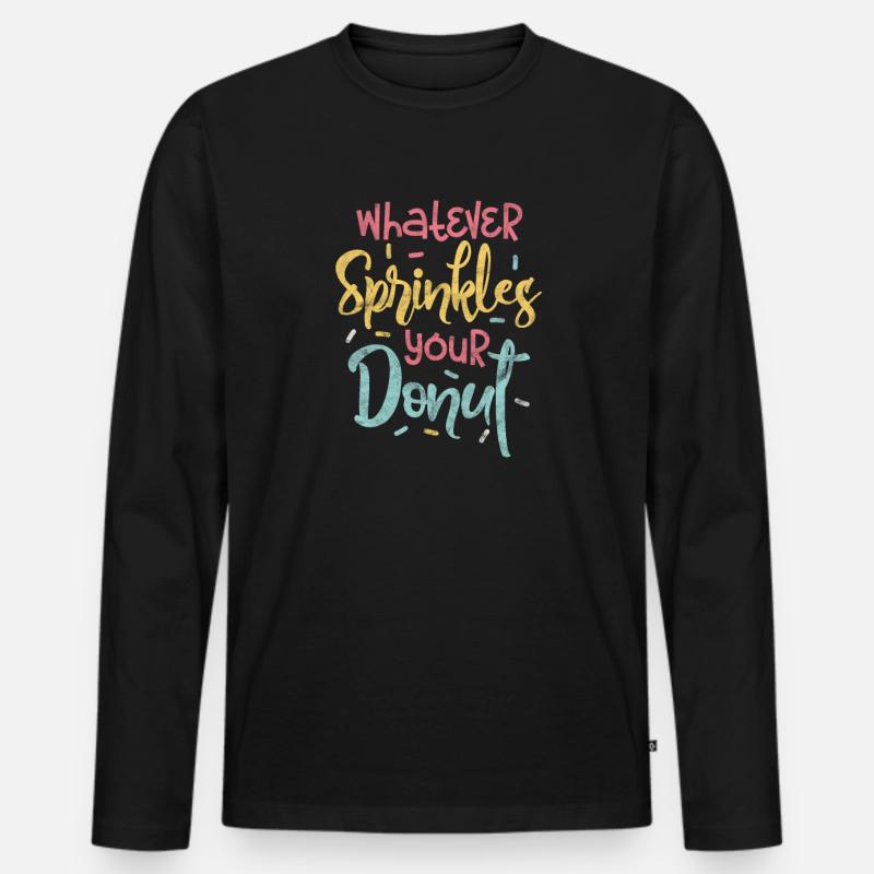 Donut - Männer Premium Bio Langarmshirt - Schwarz