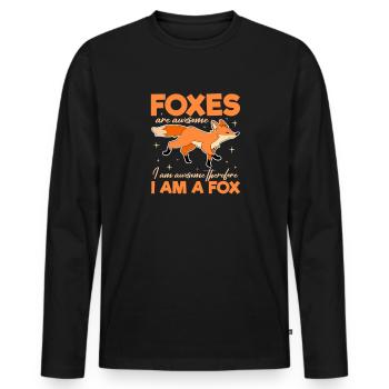 Fox Foxes Fox Forest Animal Forest Animal Gift - Men's Premium Organic Long Sleeve Shirt - black - Front - Nico (187cm)