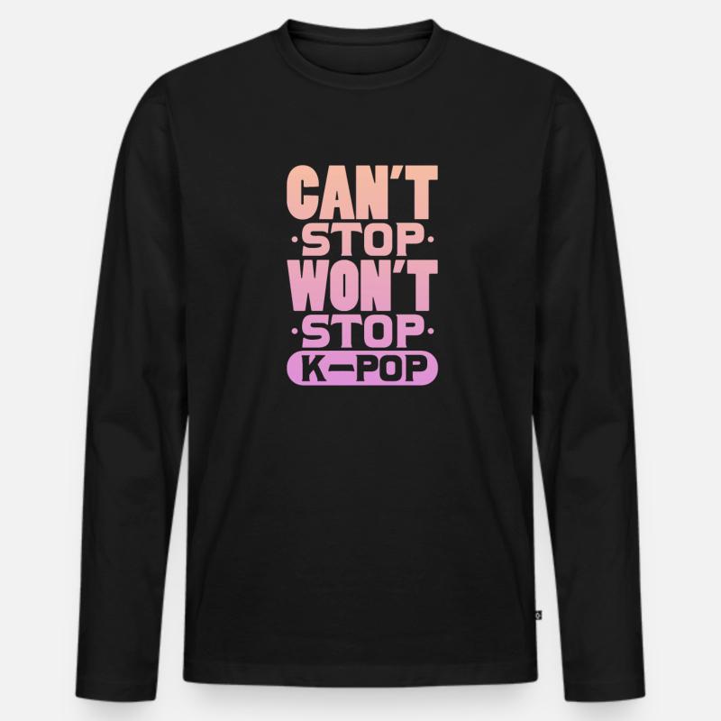 K-Pop - Männer Premium Bio Langarmshirt - Schwarz