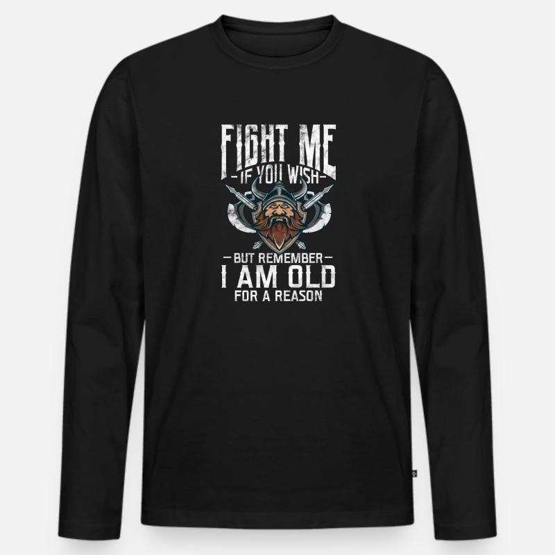 Wikinger - Männer Premium Bio Langarmshirt - Schwarz