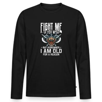 Viking Viking Vikings Odin Walhalla Cadeau - T-shirt manches longues Premium bio Homme - noir - Devant - Nico (187cm)