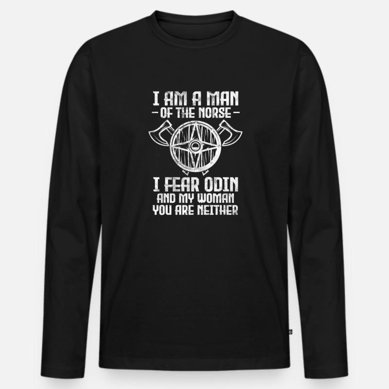 Wikinger - Männer Premium Bio Langarmshirt - Schwarz