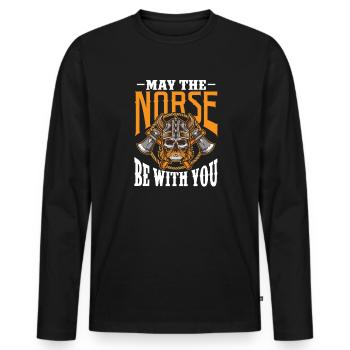 Viking Viking Vikings Odin Walhalla Cadeau - T-shirt manches longues Premium bio Homme - noir - Devant - Nico (187cm)