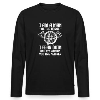 Viking Viking Vikings Odin Walhalla Cadeau - T-shirt manches longues Premium bio Homme - noir - Devant - Nico (187cm)