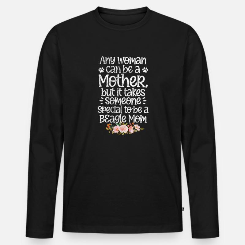 Beagle Mama - Männer Premium Bio Langarmshirt - Schwarz