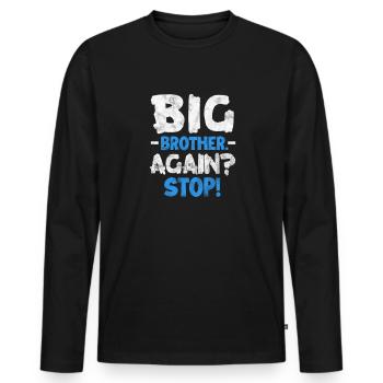 Older brother - Men's Premium Organic Long Sleeve Shirt - black - Front - Nico (187cm)