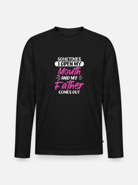 Father - Men's Premium Organic Long Sleeve Shirt - black