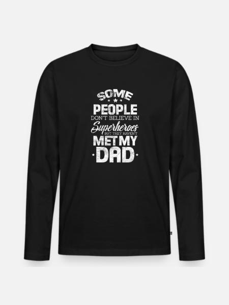 Vater - Männer Premium Bio Langarmshirt - Schwarz