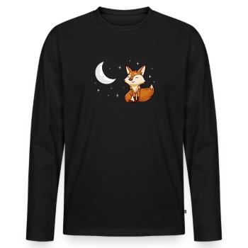 Fox Foxes Fox Forest Animal Forest Animal Gift - Men's Premium Organic Long Sleeve Shirt - black - Front - Nico (187cm)