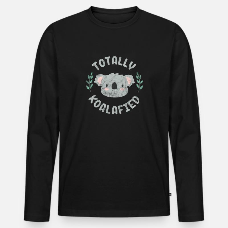 Koala - Männer Premium Bio Langarmshirt - Schwarz