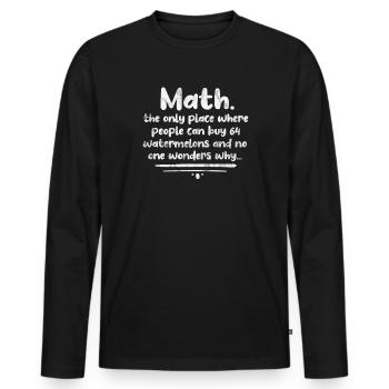 Mathematics - Men's Premium Organic Long Sleeve Shirt - black - Front - Nico (187cm)