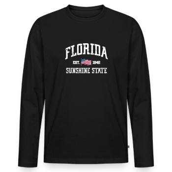Floride - T-shirt manches longues Premium bio Homme - noir - Devant - Nico (187cm)