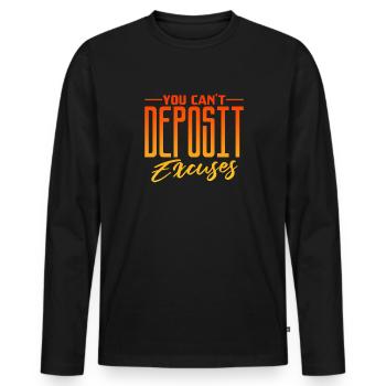 Motivation - Men's Premium Organic Long Sleeve Shirt - black - Front - Nico (187cm)