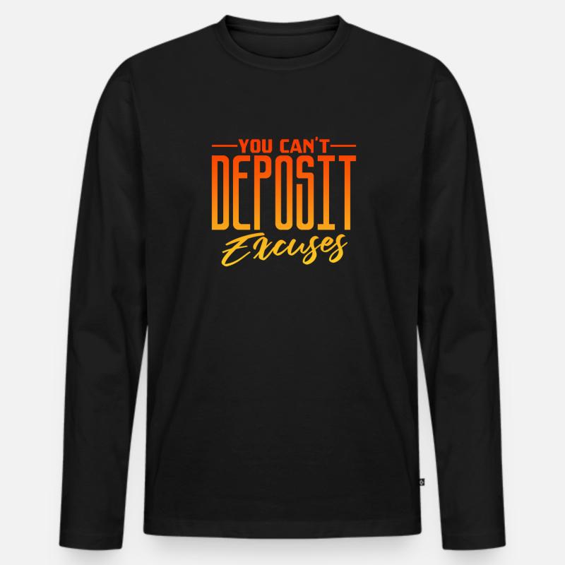 Motivation - Männer Premium Bio Langarmshirt - Schwarz