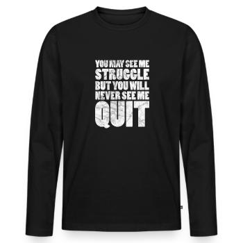 Motivation Motivate Career Saying Gift - Men's Premium Organic Long Sleeve Shirt - black - Front - Nico (187cm)