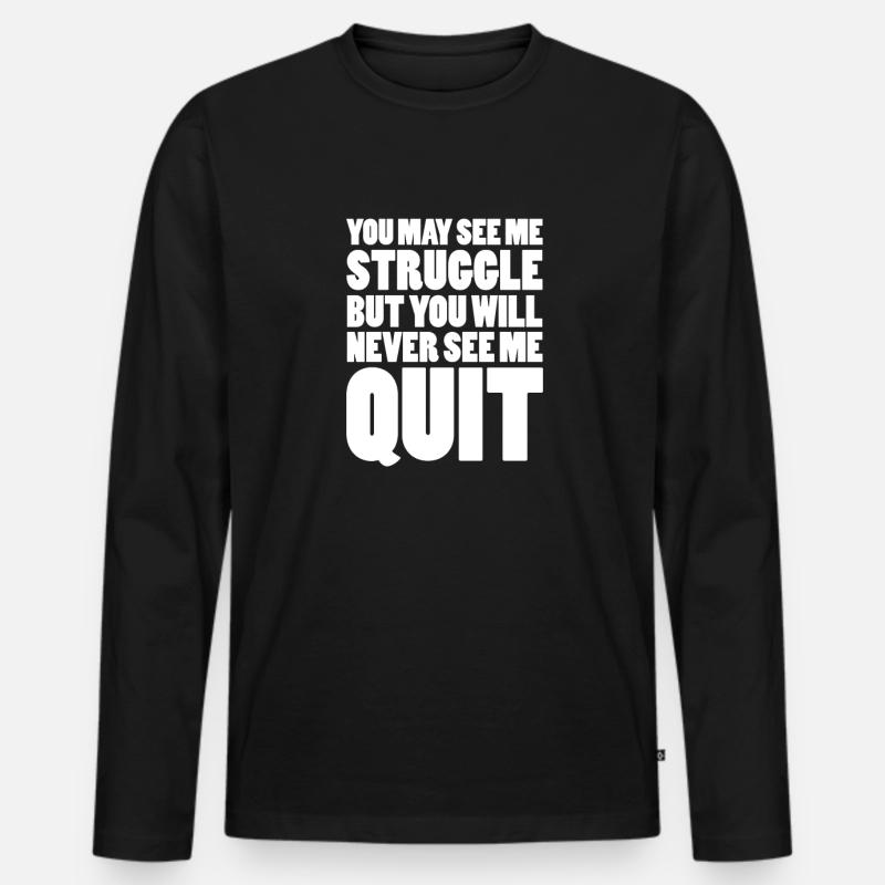 Motivation - Männer Premium Bio Langarmshirt - Schwarz