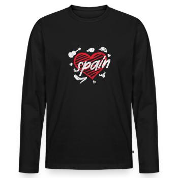 Spain Spanish Barcelona Spanish Holiday Gift - Men's Premium Organic Long Sleeve Shirt - black - Front - Nico (187cm)