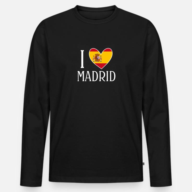 Madrid - Männer Premium Bio Langarmshirt - Schwarz