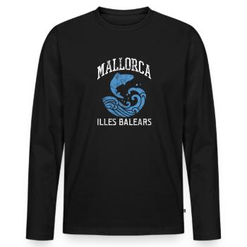 Spain Spanish Mallorca Spanish Holiday Gift - Men's Premium Organic Long Sleeve Shirt - black - Front - Nico (187cm)