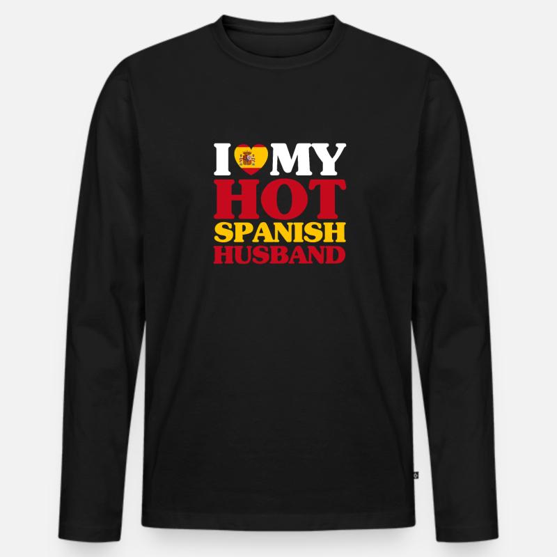 Spanien Ehemann - Männer Premium Bio Langarmshirt - Schwarz