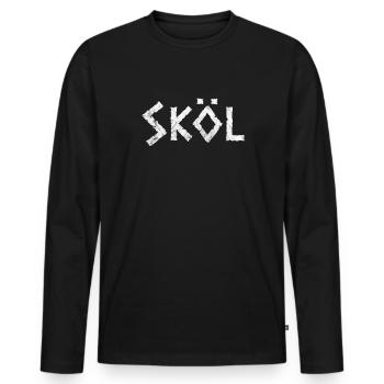 Wikinger - Männer Premium Bio Langarmshirt - Schwarz - Vorne - Nico (187cm)