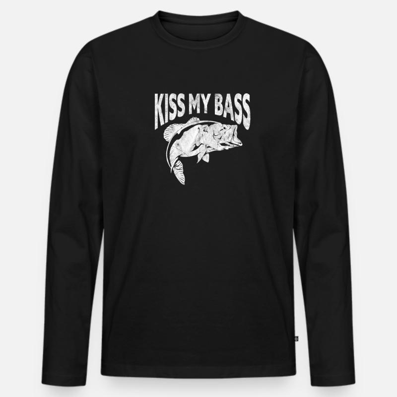 Angler - Männer Premium Bio Langarmshirt - Schwarz