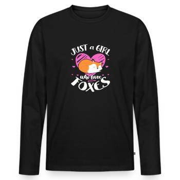 Fox Foxes Fox Forest Animal Forest Animal Gift - Men's Premium Organic Long Sleeve Shirt - black - Front - Nico (187cm)