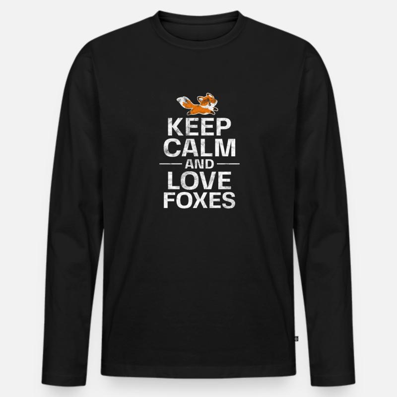 Fuchs - Männer Premium Bio Langarmshirt - Schwarz