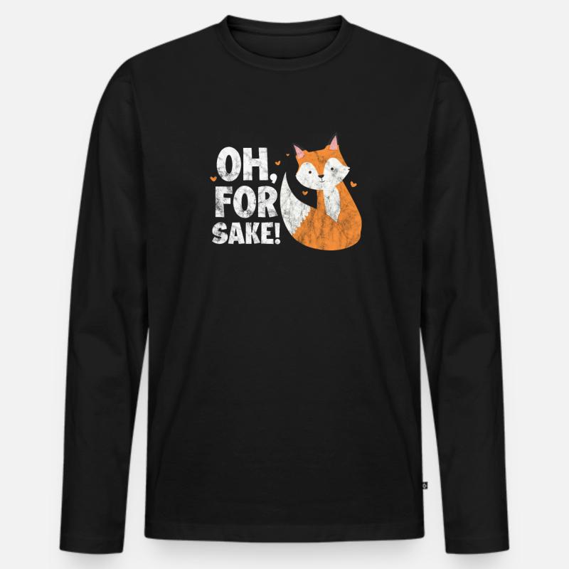Fuchs - Männer Premium Bio Langarmshirt - Schwarz