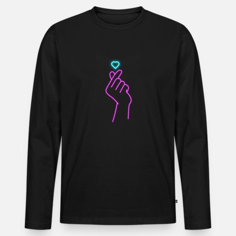 K-Pop - Männer Premium Bio Langarmshirt - Schwarz